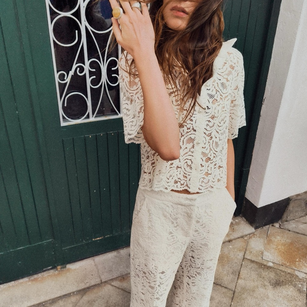 Zara Ivory Lace Blouse - Picture 7 of 7